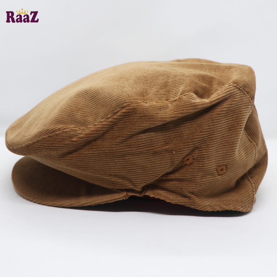 Picture of Brown Velvet Fabrics Newsboy Western Cap Hat
