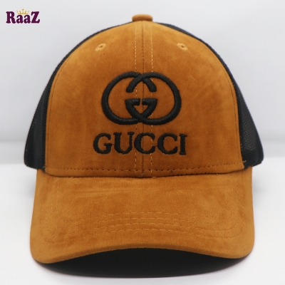 Picture of Brown Velvet Fabrics Embroidery Premium Mesh Air Half Net Cap