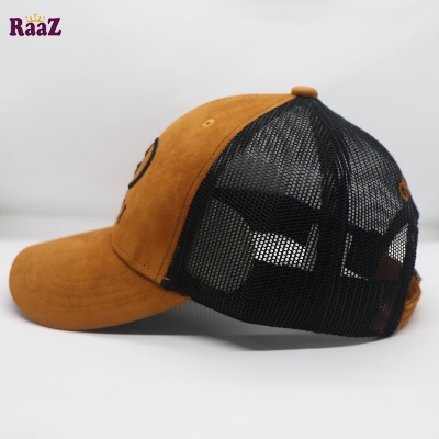 Picture of Brown Velvet Fabrics Embroidery Premium Mesh Air Half Net Cap