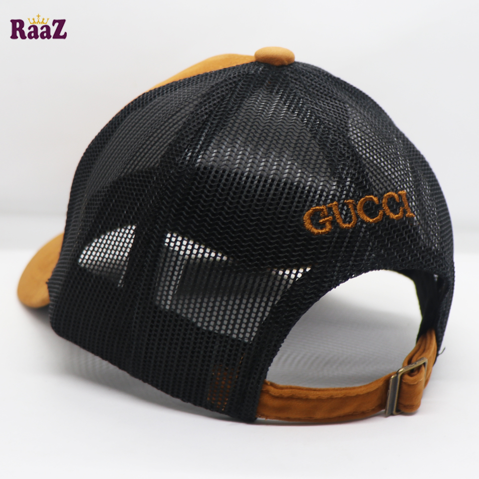 Picture of Brown Velvet Fabrics Embroidery Premium Mesh Air Half Net Cap