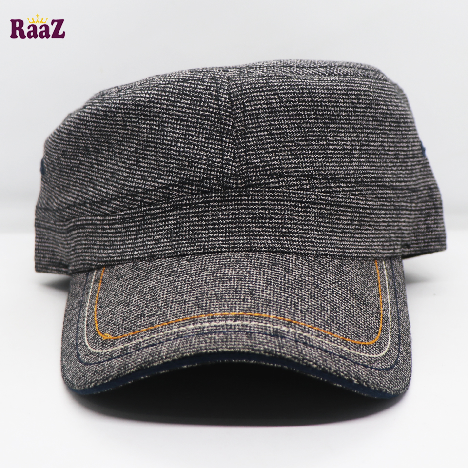 Picture of Black White Mix Fabrics Denim Johnson Cap