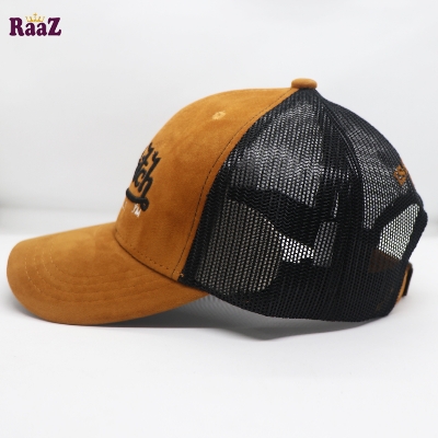 Picture of Brown Velvet Fabrics Embroidery Premium Mesh Air Half Net Cap