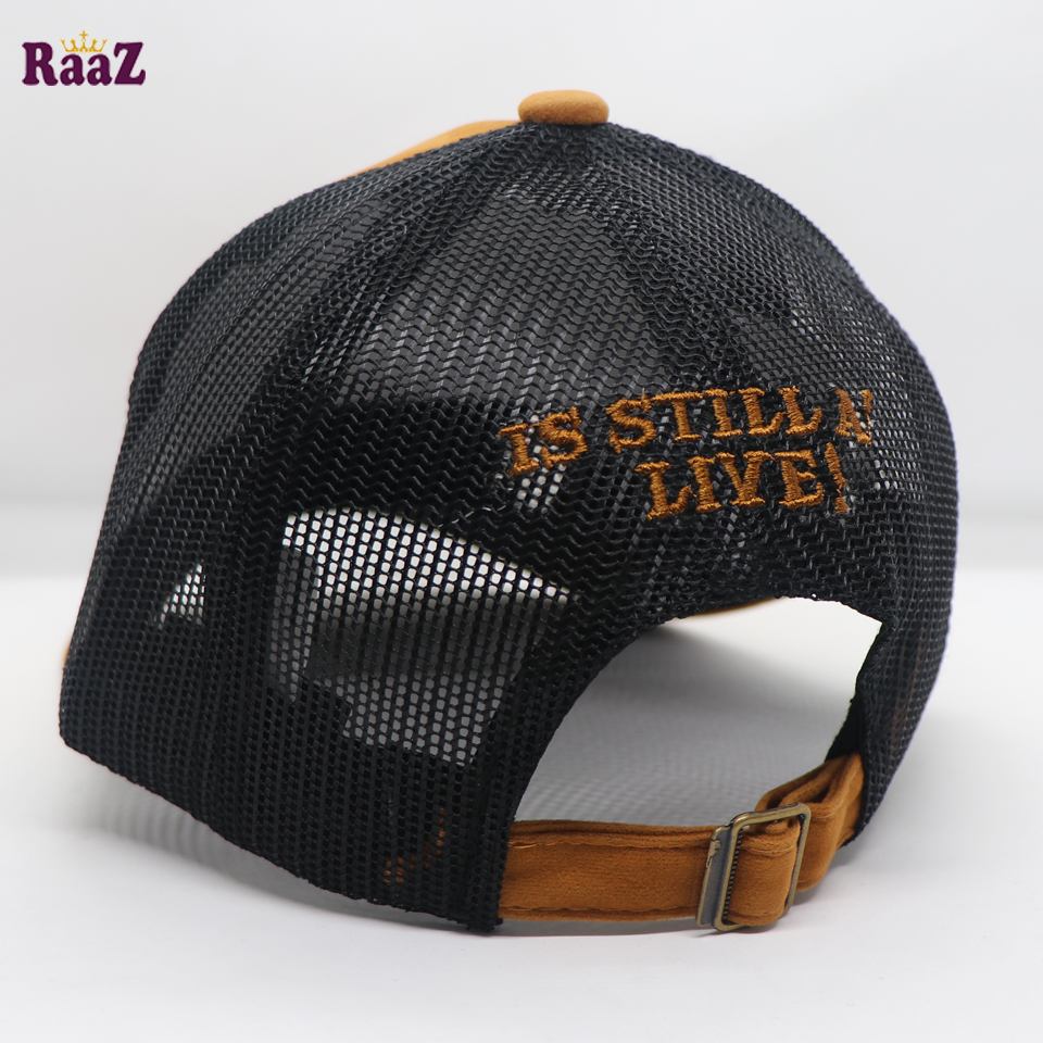 Picture of Brown Velvet Fabrics Embroidery Premium Mesh Air Half Net Cap