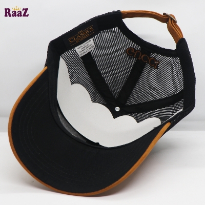 Picture of Brown Velvet Fabrics Embroidery Premium Mesh Air Half Net Cap