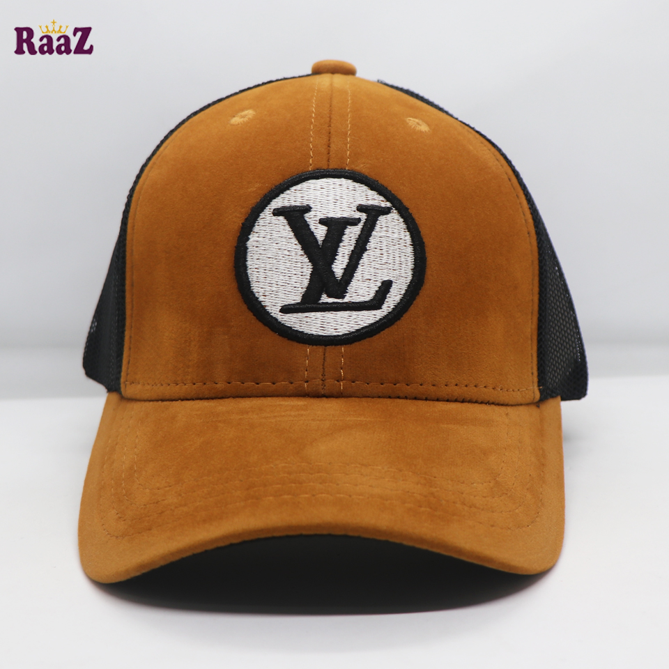 Picture of Brown Velvet Fabrics Embroidery Premium Mesh Air Half Net Cap