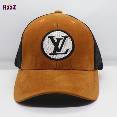 Picture of Brown Velvet Fabrics Embroidery Premium Mesh Air Half Net Cap