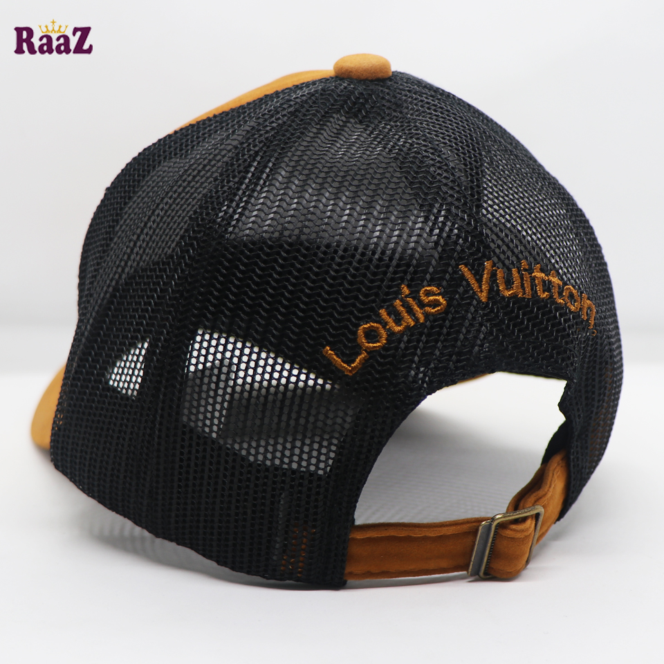 Picture of Brown Velvet Fabrics Embroidery Premium Mesh Air Half Net Cap