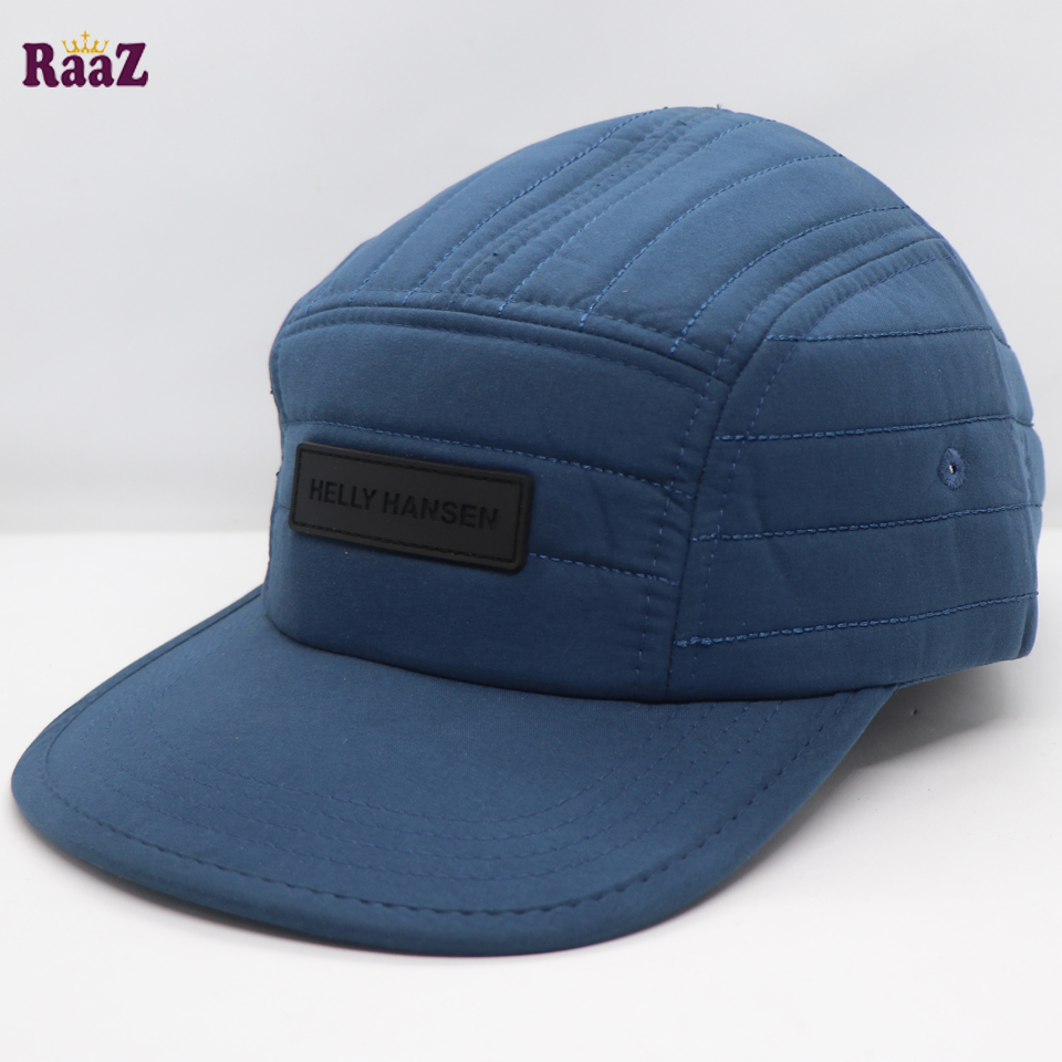 Picture of Navy Blue Rubber Logo Cotton Fabrics Curved Visor Cap