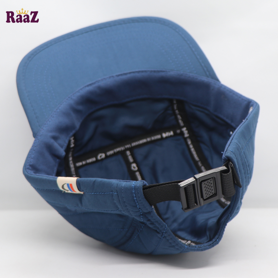 Picture of Navy Blue Rubber Logo Cotton Fabrics Curved Visor Cap