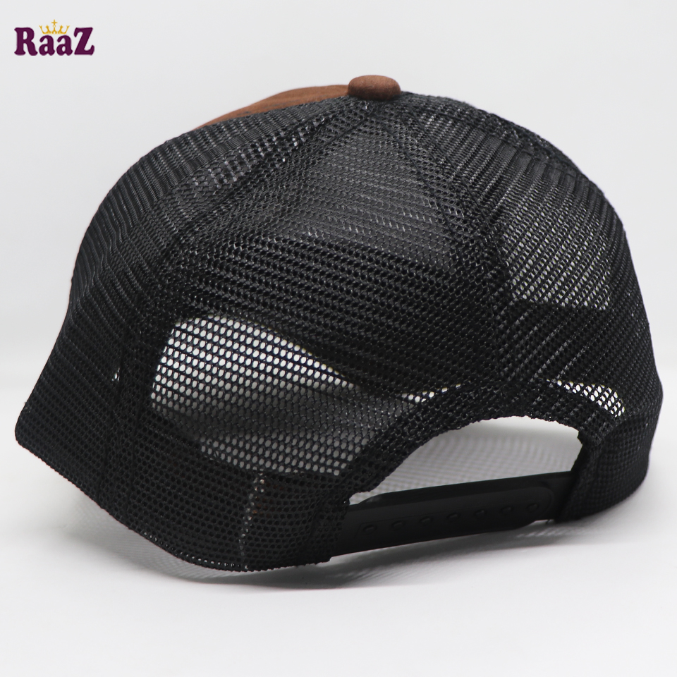 Picture of Mercedes Coffee Velvet Fabrics Embroidery Premium Mesh Air Half Net Cap