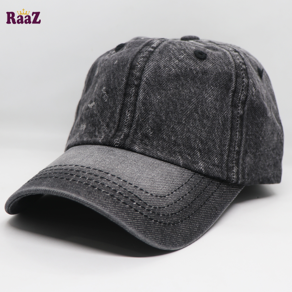 Picture of Fade Black Denim Curved Visor Cap