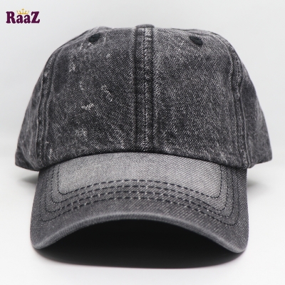 Picture of Fade Black Denim Curved Visor Cap