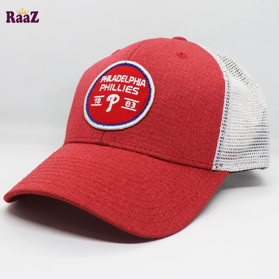 Picture of Red Philadelphia Half Net Curved Visor Cap