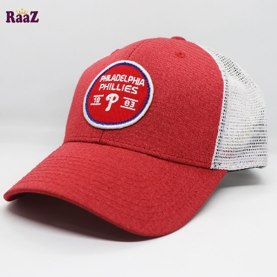 Picture of Red Philadelphia Half Net Curved Visor Cap