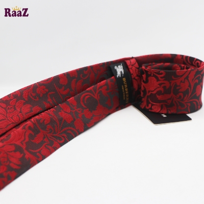 Picture of Red Flower Embroidery Design Formal Tie For Men