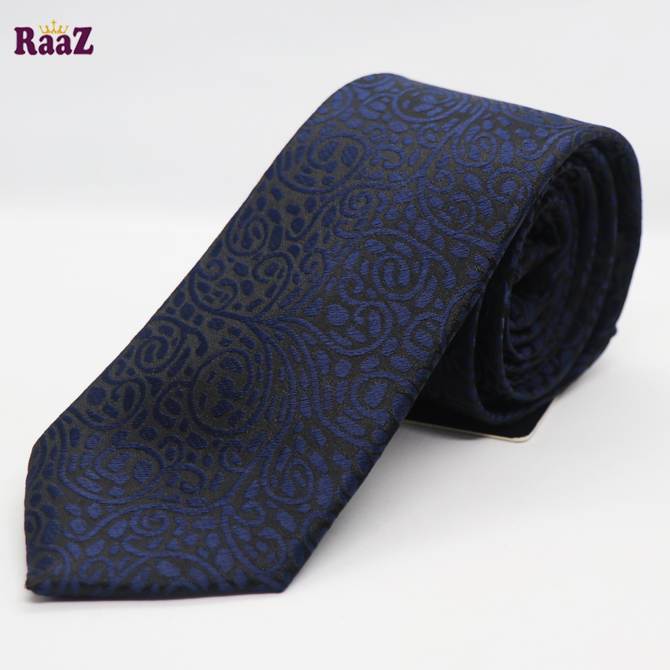 Picture of Navy Blue Red Flower Premium Design Formal Tie For Men