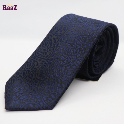 Picture of Navy Blue Red Flower Premium Design Formal Tie For Men