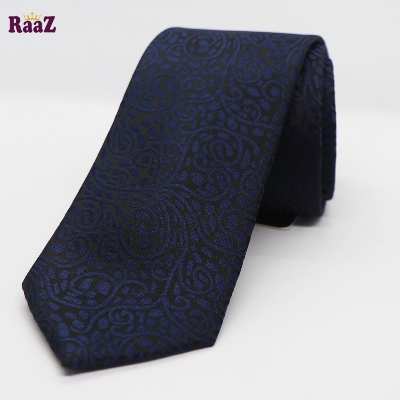 Picture of Navy Blue Red Flower Premium Design Formal Tie For Men