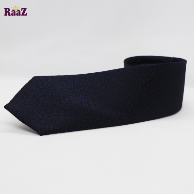 Picture of Navy Blue Red Flower Premium Design Formal Tie For Men