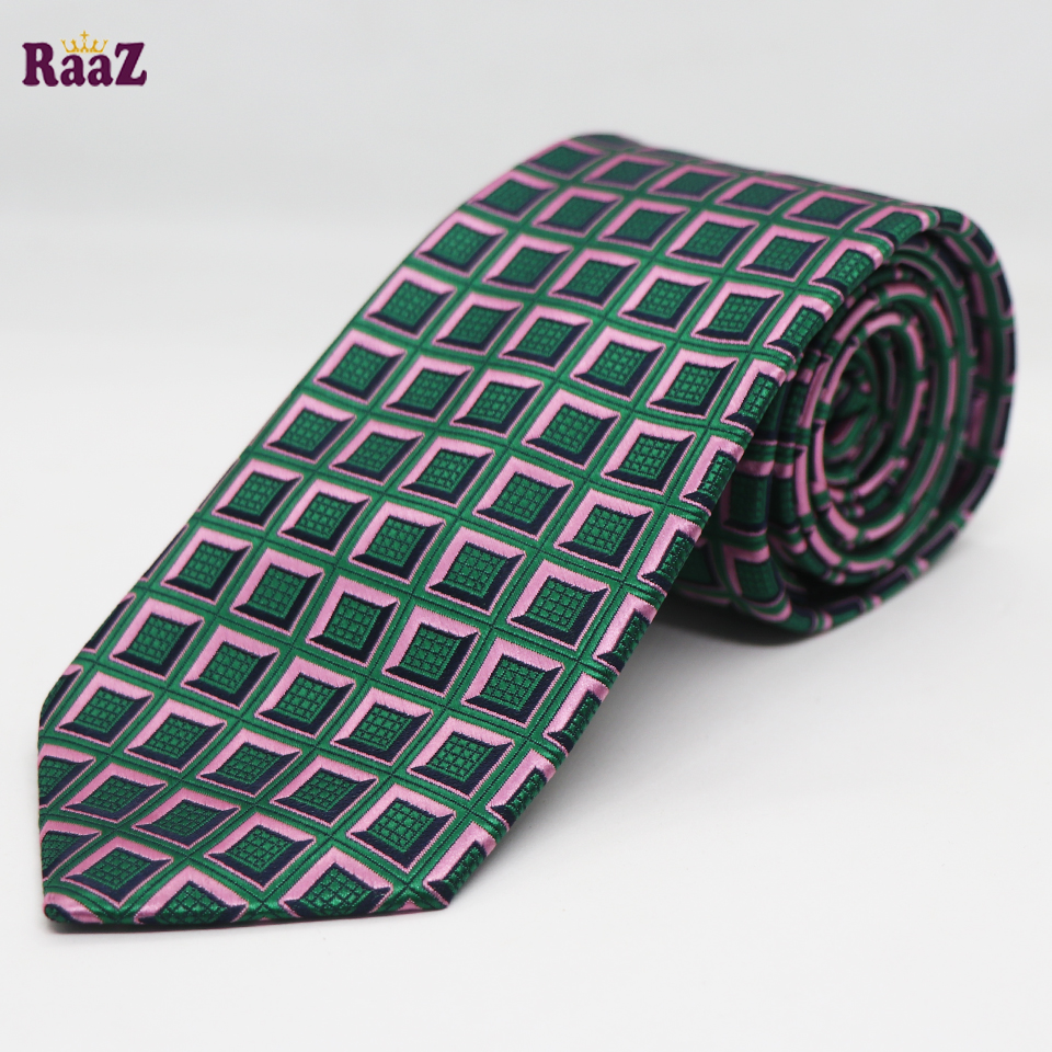 Picture of Green 3D Embroidery Design Formal Tie For Men