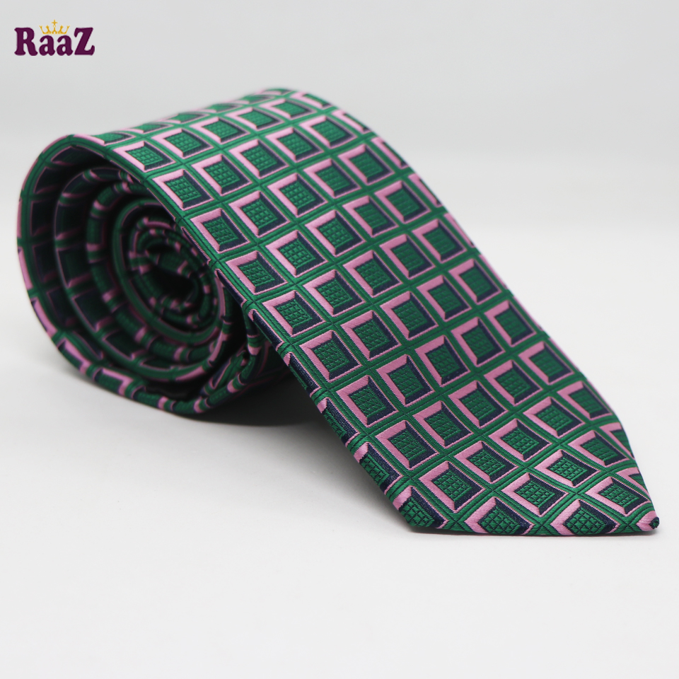 Picture of Green 3D Embroidery Design Formal Tie For Men