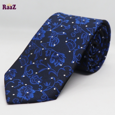 Picture of Blue White Dot Embroidery Design Formal Tie For Men
