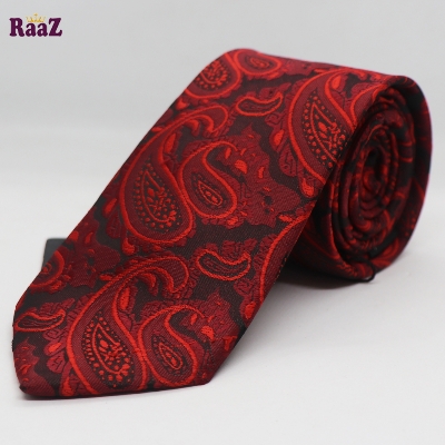 Picture of Maroon Big Flower Embroidery Design Formal Tie For Men