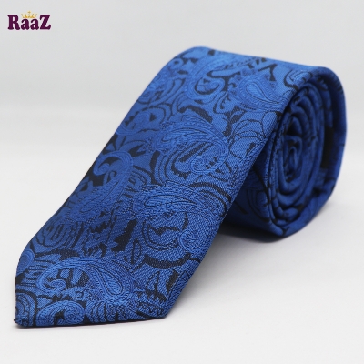Picture of Blue Embroidery Flower Design Formal Tie For Men