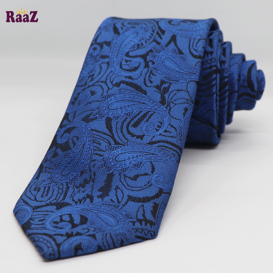 Picture of Blue Embroidery Flower Design Formal Tie For Men
