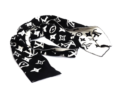 Picture of Garments Export Winter Woolen Scarf Muffler For Men (Black and White)