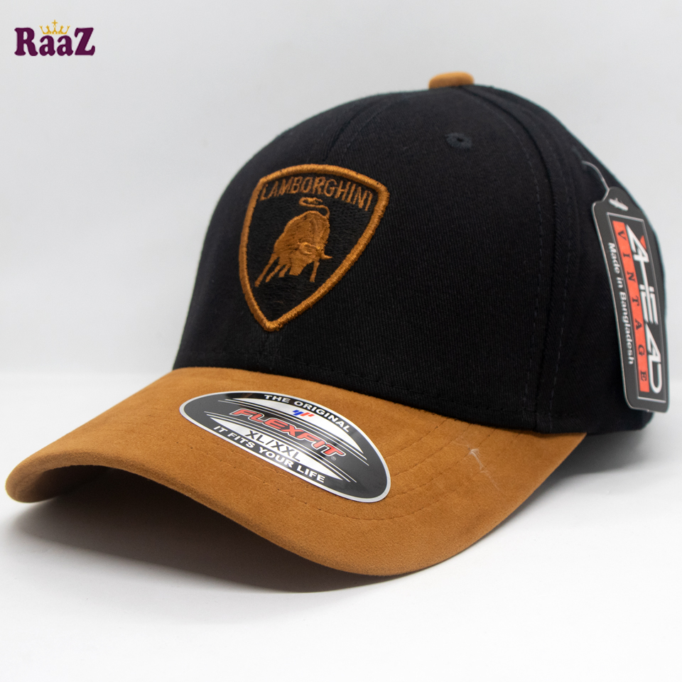 Picture of Lamborghini Embroidery Logo Velvet Curved Visor Cap