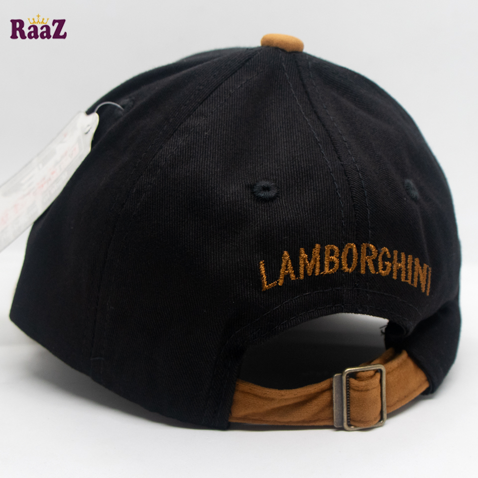 Picture of Lamborghini Embroidery Logo Velvet Curved Visor Cap