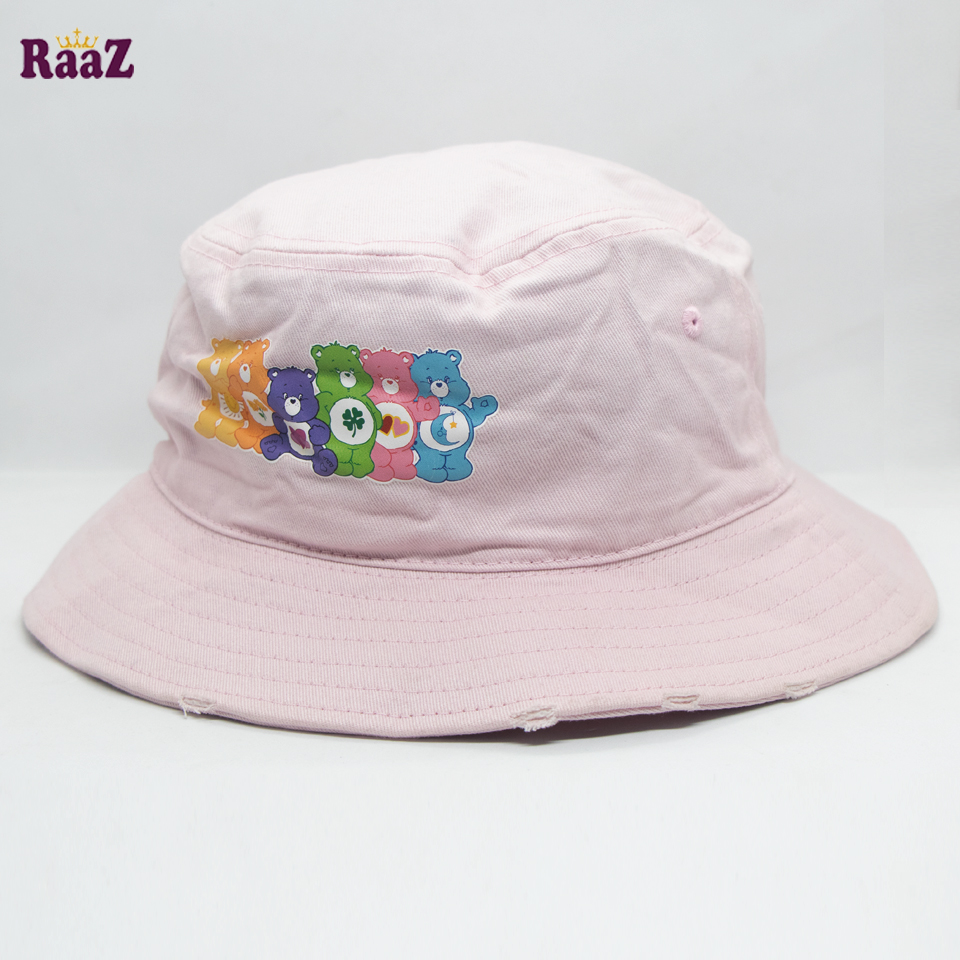 Picture of Light Pink Cartoons Bear Printed Logo Wide Brim Cap