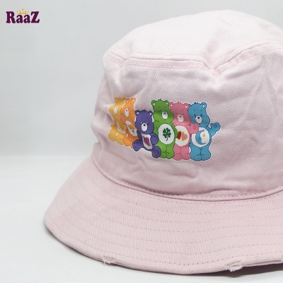 Picture of Light Pink Cartoons Bear Printed Logo Wide Brim Cap