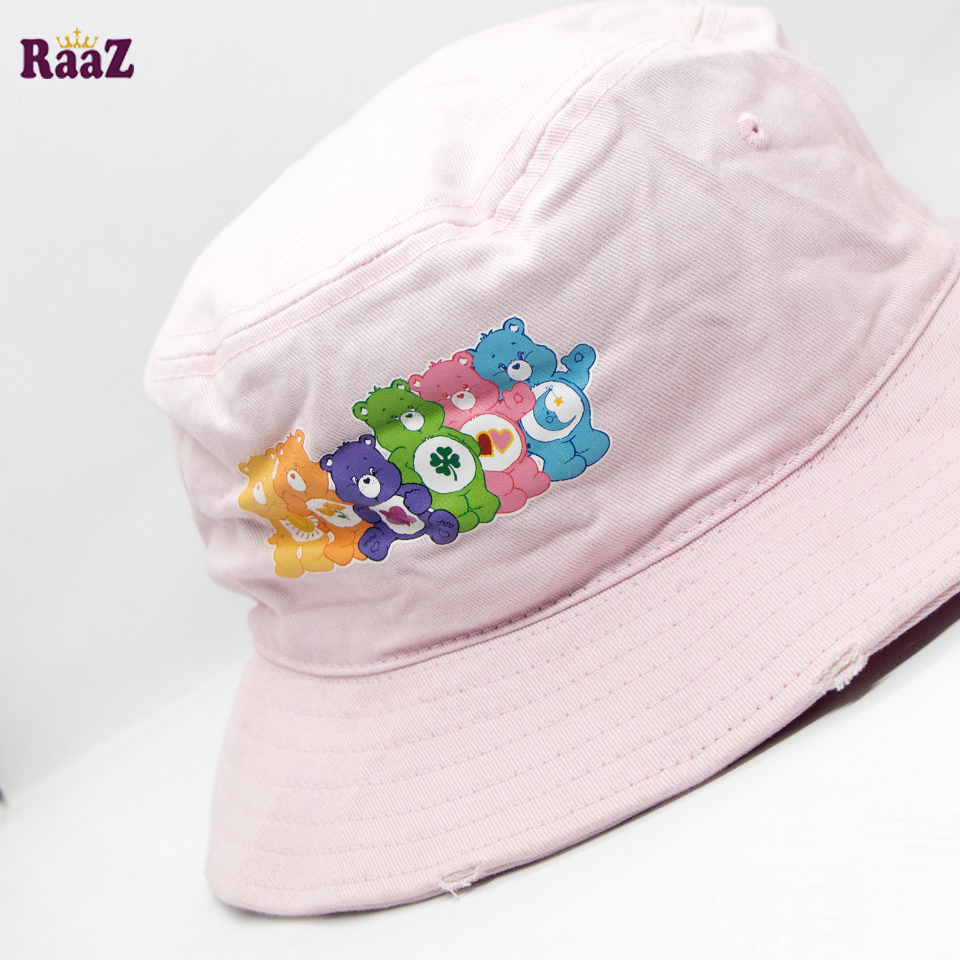Picture of Light Pink Cartoons Bear Printed Logo Wide Brim Cap