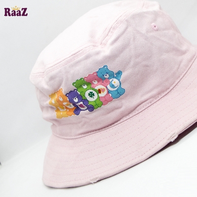 Picture of Light Pink Cartoons Bear Printed Logo Wide Brim Cap