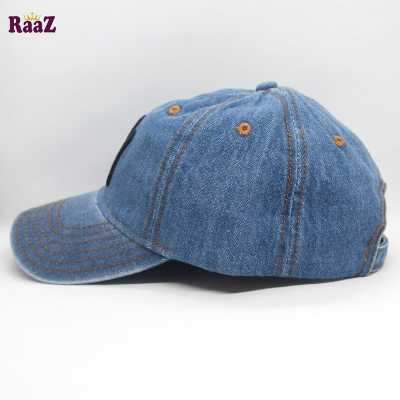 Picture of NY Light Blue Denim Embroidery Logo Curved Visor Cap