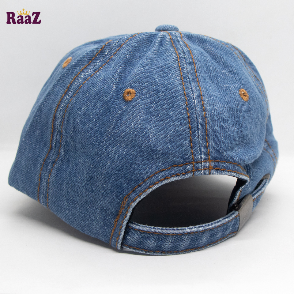 Picture of NY Light Blue Denim Embroidery Logo Curved Visor Cap