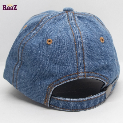 Picture of Light Blue Denim Embroidery Logo Curved Visor Cap