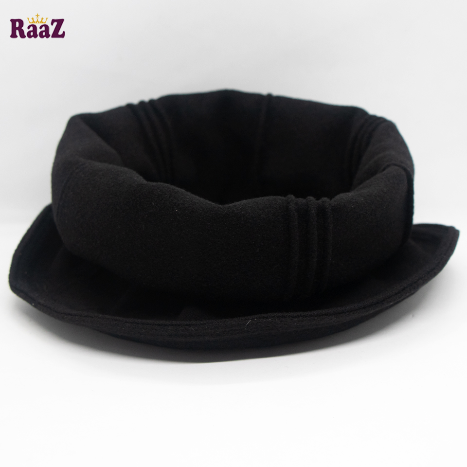 Picture of Black New Design Woolen Afghani Star Pakol Cap For Men (Free Size)