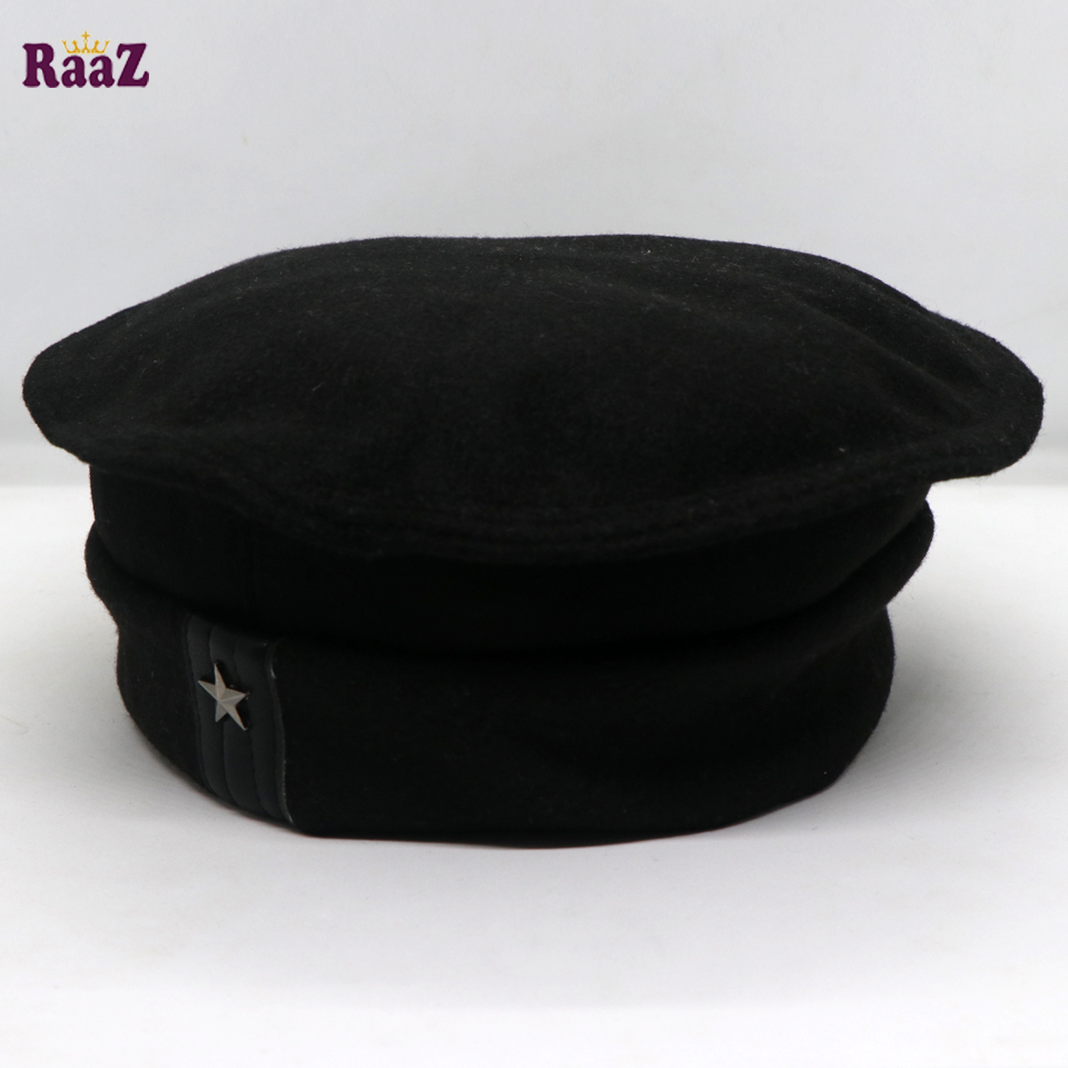 Picture of Black New Design Wool Afghani Star Pakol Cap For Men (Free Size) - Cap