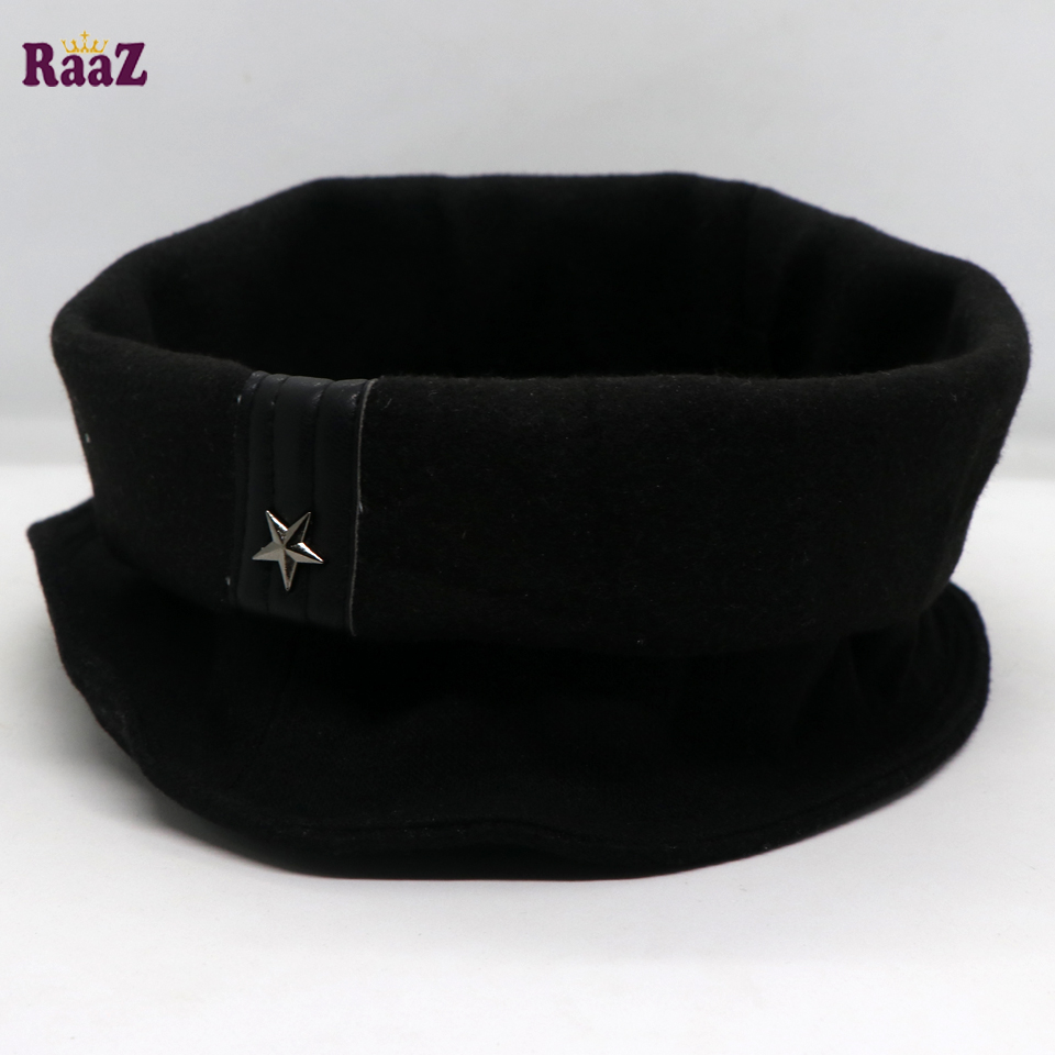 Picture of Black New Design Wool Afghani Star Pakol Cap For Men (Free Size) - Cap