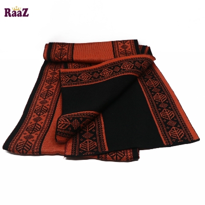 Picture of Black And Brown 2 in 1 design Winter Woolen Scarf, Soft Muffler Stylish Fashion Scarf For Men And Women