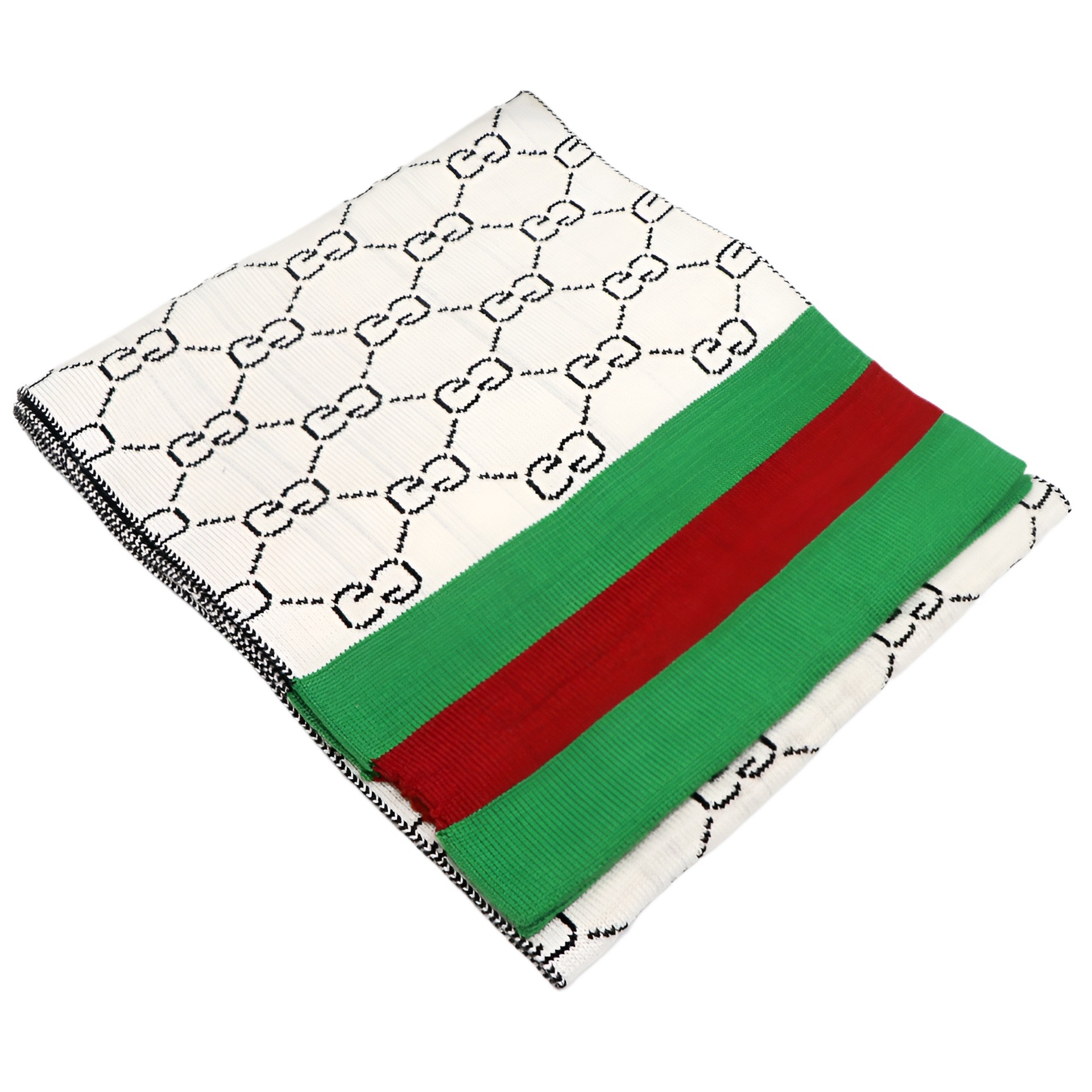 Picture of Black And White 2 in 1 design Winter Woolen Scarf, Soft Muffler Stylish Fashion Scarf For Men And Women