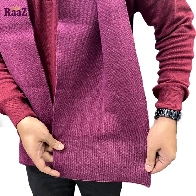 Picture of Maroon Solid Color Trendy Check Stylish Fashion Soft Scarf, Men's And Women' Woolen Winter Muffler