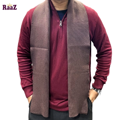 Picture of Coffee Solid Color Trendy Check Stylish Fashion Soft Scarf, Men's And Women' Woolen Winter Muffler