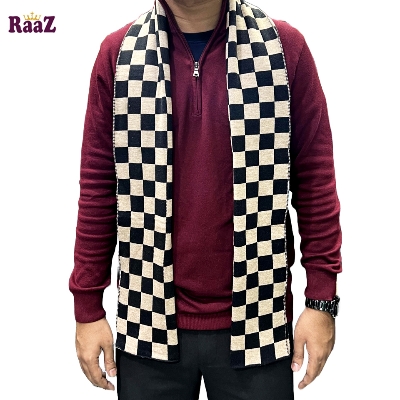 Picture of Black And Brown Check Trendy Check Stylish Fashion Soft Scarf, Men's And Women' Woolen Winter Muffler