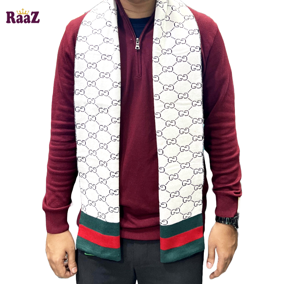 Picture of Black And White 2 in 1 Color Trendy Check Stylish Fashion Soft Scarf, Men's And Women' Woolen Winter Muffler