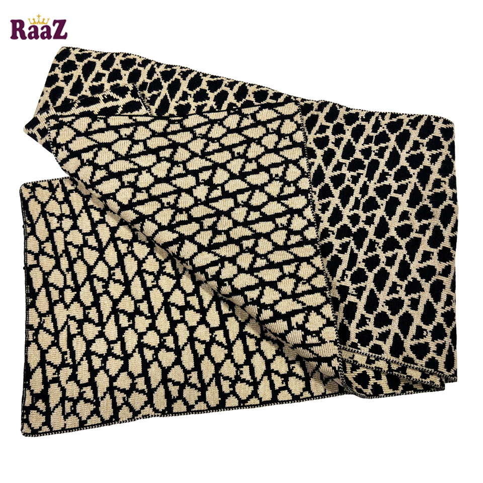 Picture of Black And Brown 2 in 1 Color Trendy Stylish Fashion Soft Scarf, Men's And Women' Woolen Winter Muffler