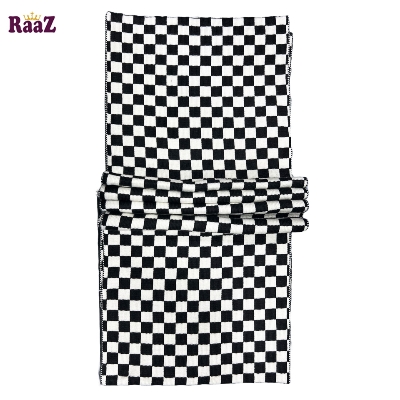 Picture of Black And White Check 2 in 1 Color Trendy Stylish Fashion Soft Scarf, Men's And Women' Woolen Winter Muffler